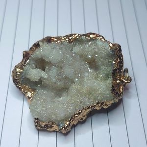 Calcite Quartz Geode Pendant #2